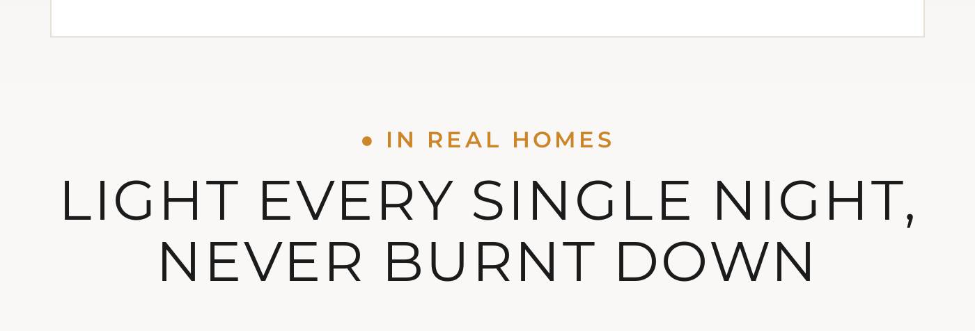 In real homes. Light every single night, never burnt down.