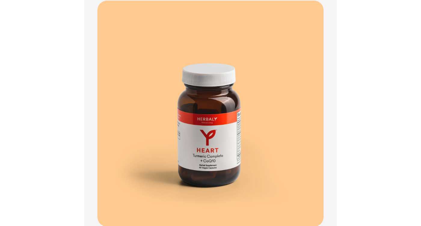 Herbaly Heart Turmeric Complete Plus CoQ10 Capsules product image.